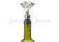 4-1/4&quot; Custom Metal Hardware , Polished Chrome Zinc Alloy Diamond Wine Stopper