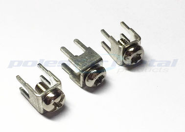 6-32 X 1/4 inç Ankrajlı PCB Montaj Vidalı Terminal, Nikel Kaplama Pirinç Vidalı